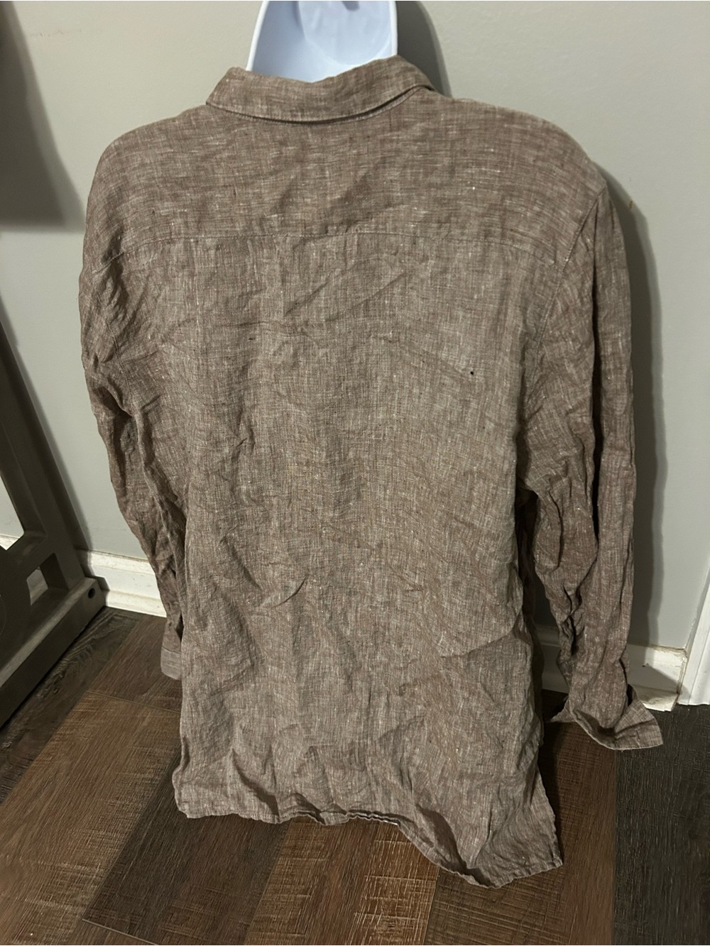 J Jill Lightweight Brown Linen Button-Up Shirt - Picture 3 of 9